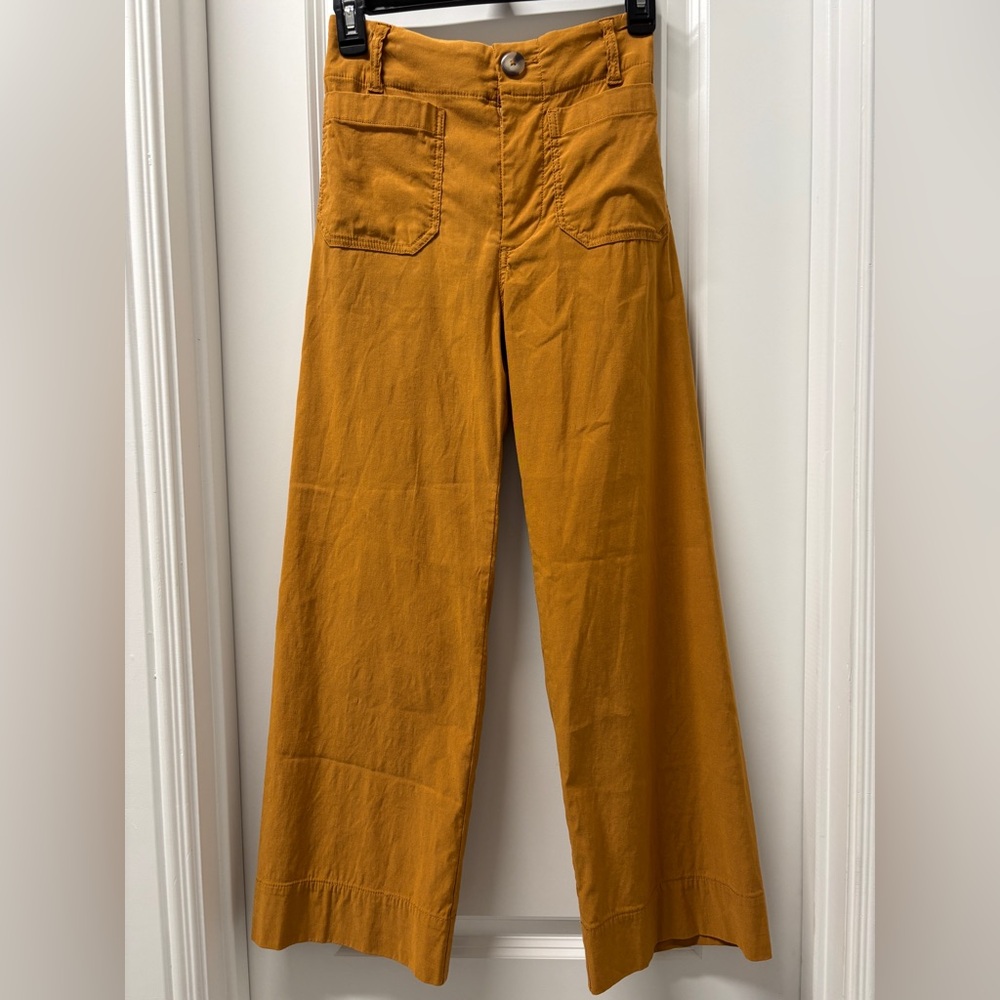 Anthropologie Maeve Golden Mustard Yellow Pants- SIZE 24